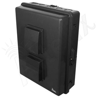Buy black Altelix 17x14x6 Polycarbonate + ABS Vented RF Transparent Outdoor WiFi Enclosure with No-Drill PVC Equipment Mounting Plate, 120 VAC Outlets, Power Cord & Cooling Fan with Digital Temperature Controller