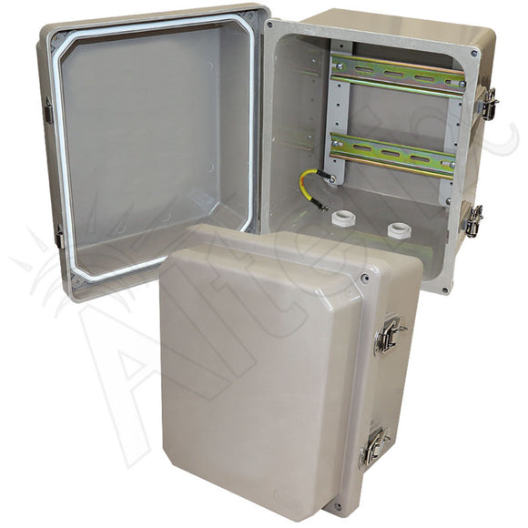 Altelix 10x8x8 Industrial DIN Rail Enclosure Fiberglass NEMA 4X IP66