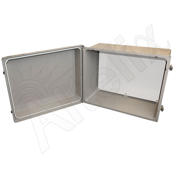 Altelix NEMA 4X Fiberglass Weatherproof RF Transparent Wireless Enclosure with No-Drill PVC Equipment Mounting Plate