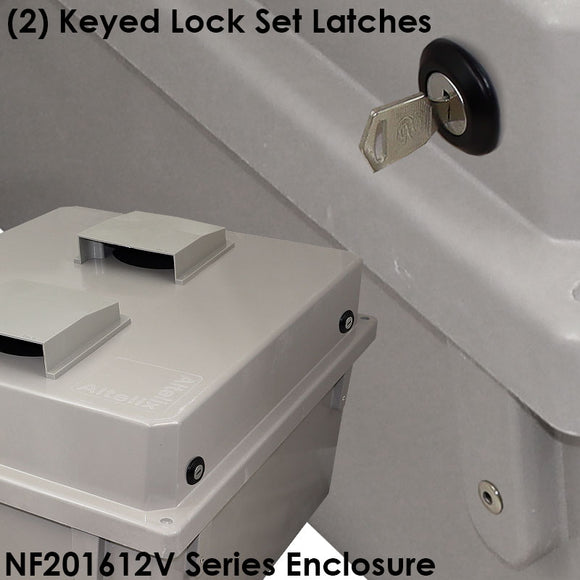 Altelix Fiberglass Weatherproof Vented NEMA Enclosure with Aluminum Mounting Plate, 120V Outlets