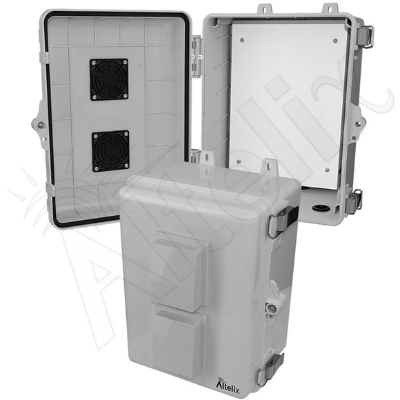 Altelix 12x9x7 Polycarbonate + ABS Vented RF Transparent Outdoor WiFi Enclosure with No-Drill PVC Equipment Mounting Plate