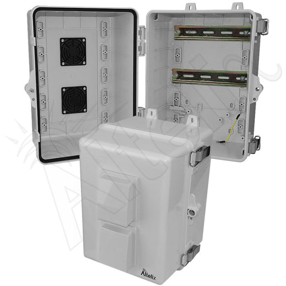 Altelix 12x9x9 Polycarbonate + ABS Vented DIN Rail Enclosure