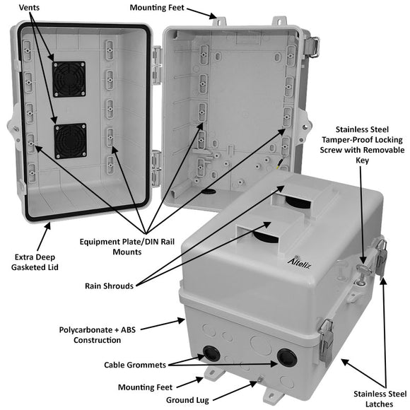 Altelix 12x9x9 Polycarbonate + ABS Vented RF Transparent Outdoor WiFi Enclosure