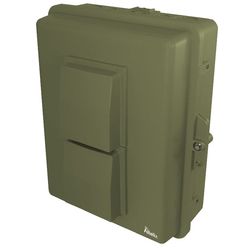 Buy green Altelix 14x11x5 Vented Polycarbonate + ABS Weatherproof NEMA Enclosure with 12 VDC Cooling Fan