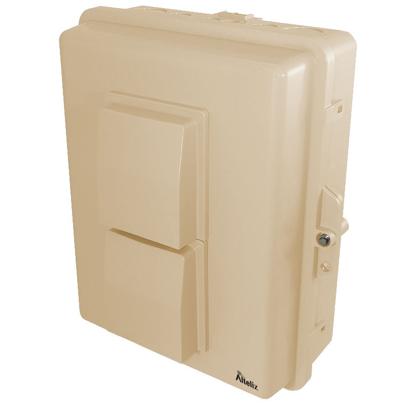 Buy light-ivory Altelix 14x11x5 Polycarbonate + ABS Vented Weatherproof NEMA Enclosure with Aluminum Mounting Plate, 120 VAC GFCI Outlets &amp; Power Cord