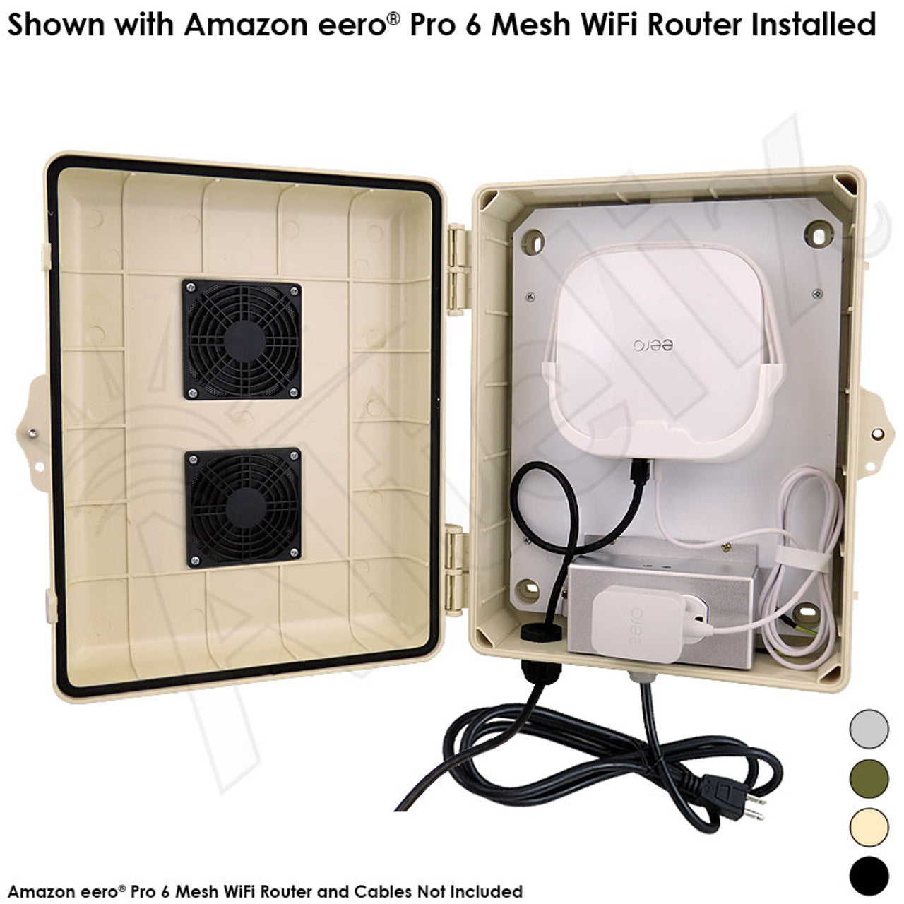 Altelix Weatherproof Vented WiFi Enclosure for Amazon eero¬Æ Pro 6 and Pro 6E with 120VAC Outlet and Power Cord