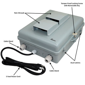 Altelix Weatherproof Vented Enclosure for Arris® SURFboard® S33 DOCSIS® 3.1 Cable Modem with 120VAC Outlets and Power Cord - 0