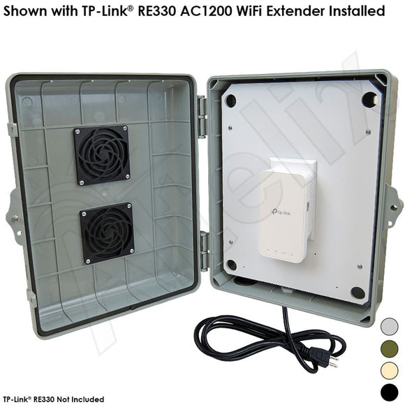 Altelix Weatherproof Vented WiFi Enclosure for TP-Link® RE330 AC1200 WiFi Extender