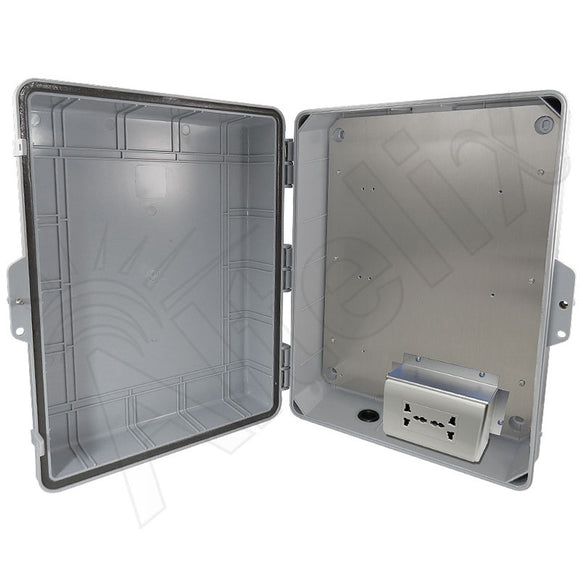 Altelix 17x14x6 Polycarbonate + ABS Weatherproof NEMA Enclosure with 100-240 VAC Universal Power Outlet