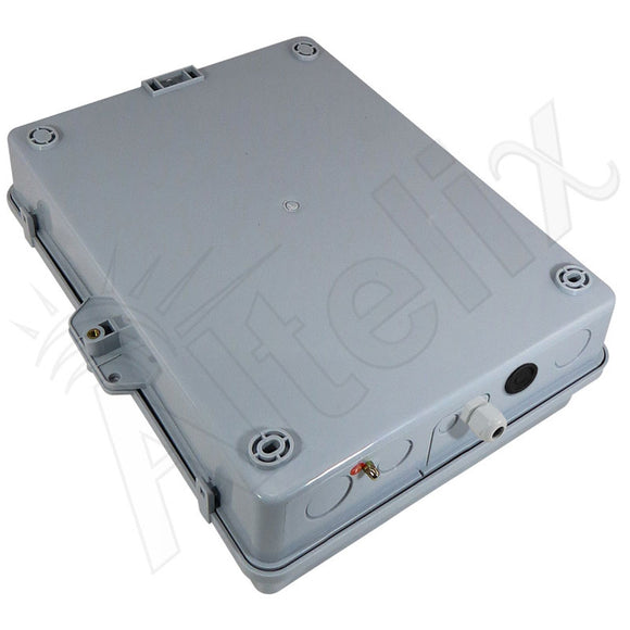 Altelix 17x14x6 Vented Polycarbonate + ABS Weatherproof NEMA Enclosure with 100-240 VAC Universal Power Outlet & Cooling Fan
