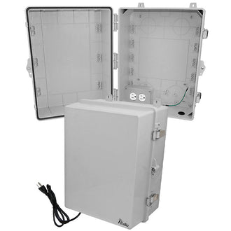 Altelix 17x14x9 Polycarbonate + ABS NEMA 4X RF Transparent Outdoor WiFi Enclosure with 120 VAC Outlets & Power Cord