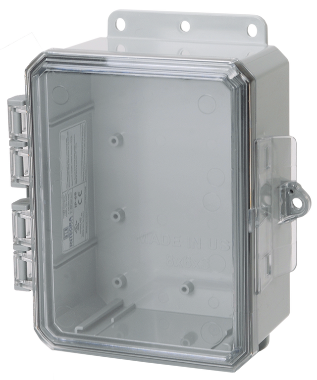 Integra - Impact Line | Polycarbonate | Clear Cover | Standard Hinge, Integrated Locking Latch, Integrated Mounting Flange | NEMA 6P - 0