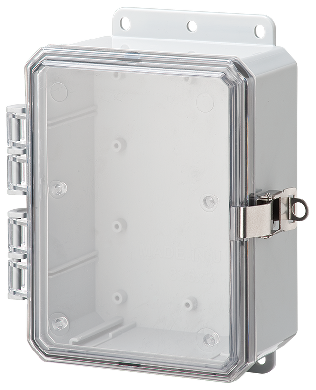 Integra - Impact Line | Polycarbonate | Clear Cover | Standard Hinge, Stainless Steel Locking Latch, Integrated Mounting Flange | NEMA 4X - 0
