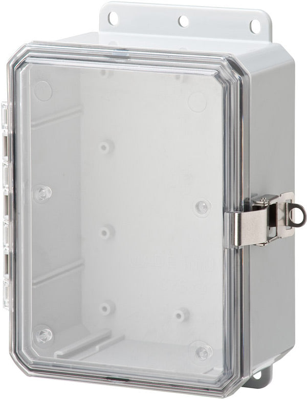 Integra - Impact Line | Polycarbonate | Clear | Low Profile Hinge, Stainless Steel Locking Latch, Integrated Mounting Flange | NEMA 4X - 0