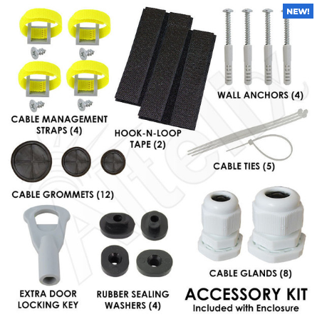 Altelix 12x9x9 Polycarbonate + ABS NEMA 4X Enclosure with Aluminum Equipment Mounting Plate, 120 VAC Outlets & Power Cord