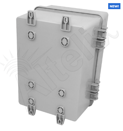 Altelix 12x9x9 Polycarbonate + ABS Vented RF Transparent Outdoor WiFi Enclosure with Cooling Fan, 120 VAC Outlets & Power Cord