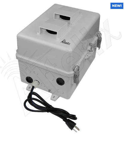 Altelix 12x9x9 Polycarbonate + ABS Vented RF Transparent Outdoor WiFi Enclosure with No-Drill PVC Equipment Mounting Plate, 120 VAC Outlets & Power Cord