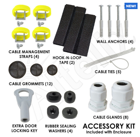 Altelix 12x9x9 Polycarbonate + ABS NEMA 4X RF Transparent Outdoor WiFi Enclosure with 120 VAC Outlets & Power Cord