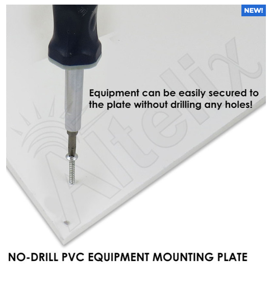 Altelix 14x11x7 Polycarbonate + ABS Vented RF Transparent Outdoor WiFi Enclosure with No-Drill PVC Equipment Mounting Plate, 120 VAC Outlets & Power Cord