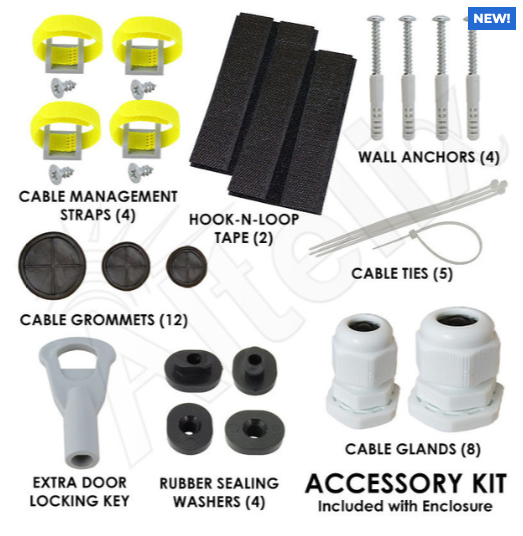 Altelix 14x11x7 Polycarbonate + ABS Vented RF Transparent Outdoor WiFi Enclosure with No-Drill PVC Equipment Mounting Plate, 120 VAC Outlets & Power Cord