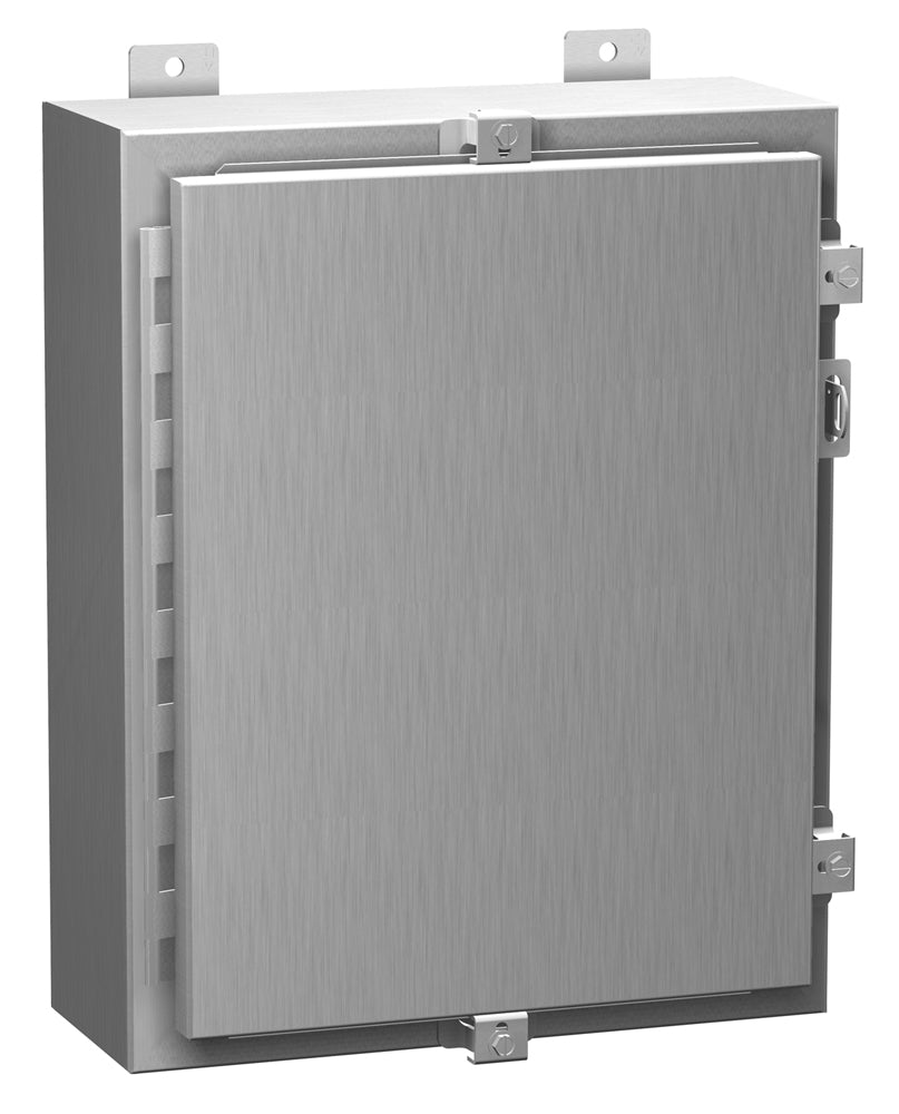 Type 4X Aluminum Wallmount Enclosure 1418 N4 AL Series  Continuous Hinge Door with Clamps