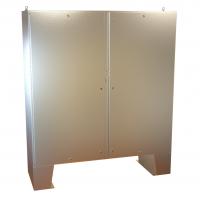 Type 4X Stainless Steel Two Door Floormount Enclosure 1422 N4 QT 316 SS (NON-STOCKING ITEM - LEAD TIME VARIES)