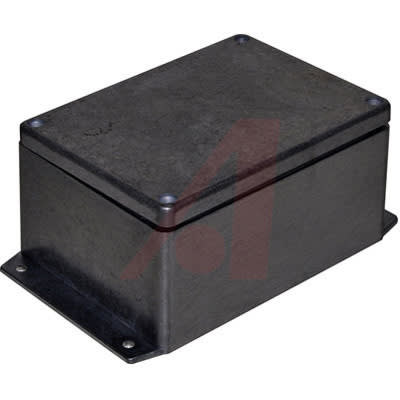AN   2855   AB Black Powder Coated IP68 Aluminum 5.83x4.25x2.95 enclosure with molded in mounting brackets Nema rated 4X 6 6P 12 and 13 AN   2855   AB ($100 Minimum on Orders)
