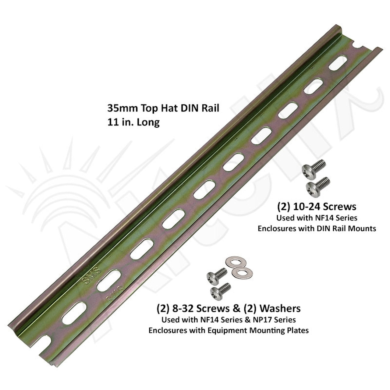 35mm Top Hat DIN Rail Kit for NF141206, NF141208 & NP171406 Series Enclosures - 0
