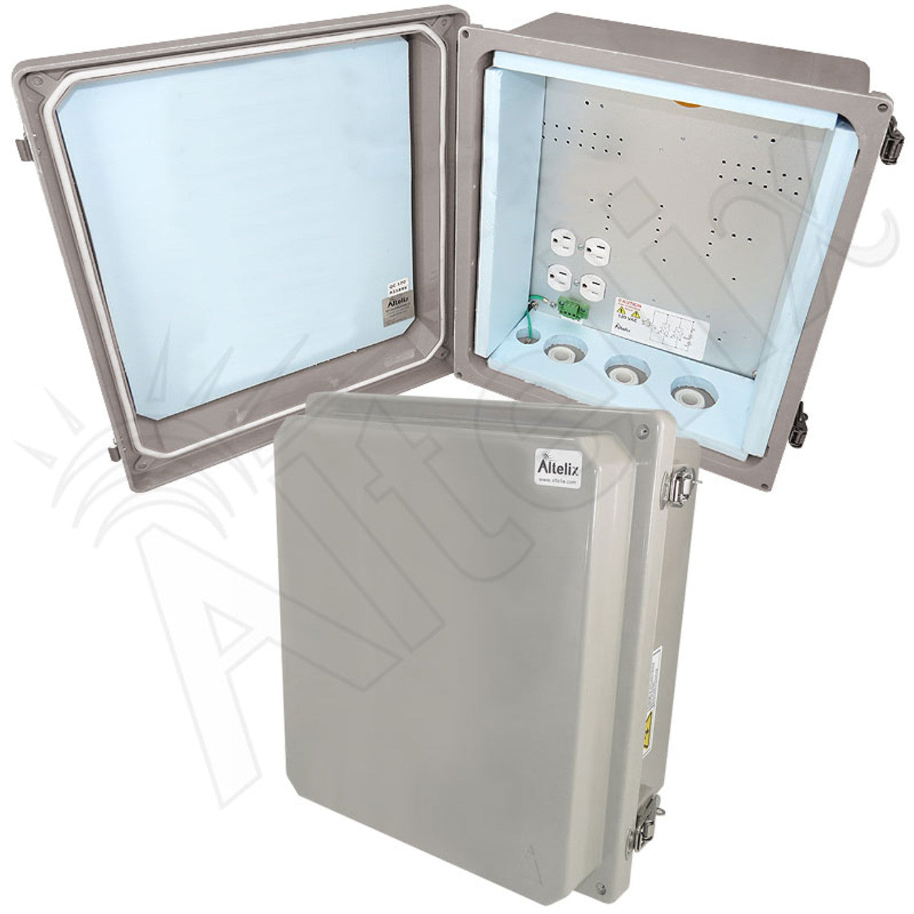 Altelix Insulated Fiberglass Weatherproof NEMA 4X Enclosure with 200W Heater & 120 VAC Outlets
