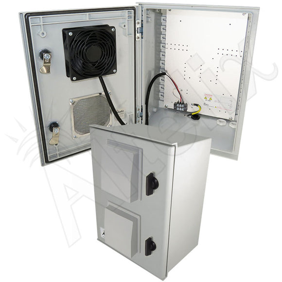 Altelix Vented Fiberglass Weatherproof NEMA Enclosure with 12 VDC Cooling Fan