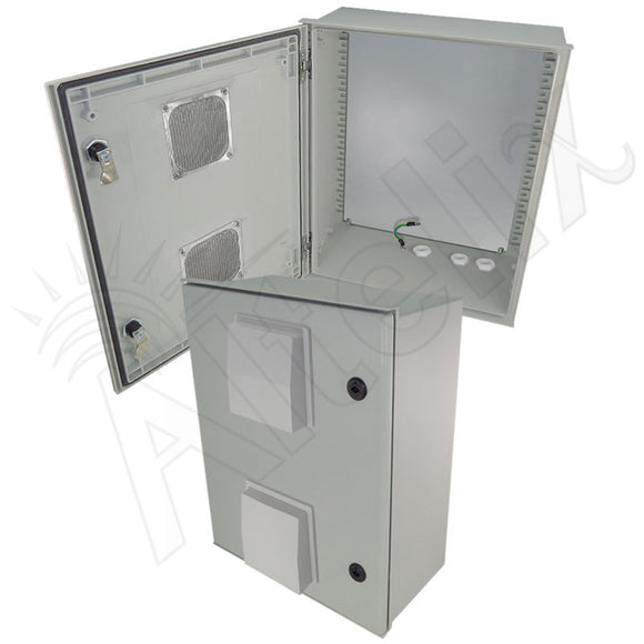 Altelix Vented Fiberglass Weatherproof NEMA Enclosure with Steel Equipment Mounting Plate