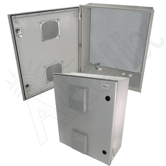 Altelix Vented Fiberglass Weatherproof NEMA Enclosure with Steel Equipment Mounting Plate