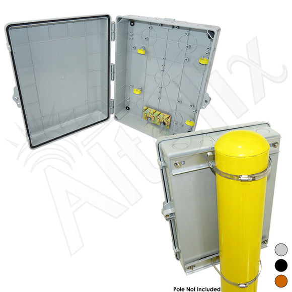 Altelix 17x14x6 PC + ABS Weatherproof Utility Box NEMA Enclosure with Pole Mount Kit