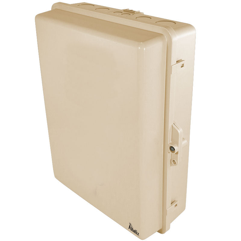 Buy light-ivory Altelix 17x14x6 Polycarbonate + ABS Weatherproof NEMA Enclosure with Aluminum Mounting Plate, 120 VAC GFCI Outlets &amp; Power Cord