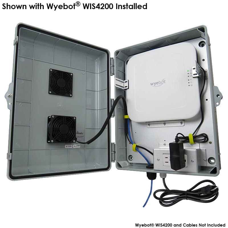 Altelix Weatherproof Enclosure with Cooling Fan, 120VAC Outlets and Power Cord for Wyebot¬Æ WIS4200 Access Point