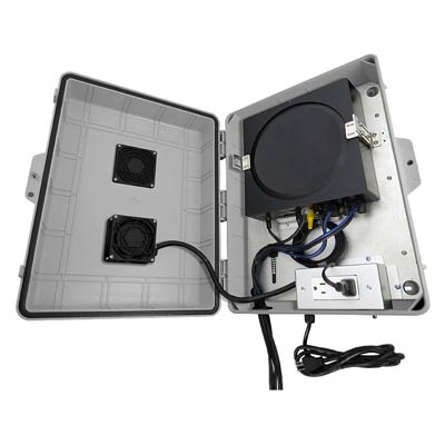 Altelix Enclosure for SONOS® AMP, Apple® TV, Amazon® Echo Link Amp, Bluesound® Powernode, ROKU® Ultra, WiiM® Pro - Enclosure w/Universal Mounting System and USB Ports