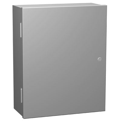 N1A Series  Painted Steel Enclosures with Hinged Cover and Quarter   Turn Latch     Includes Inner Mounting Panel
