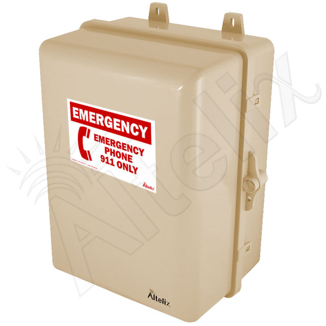 Altelix 12x9x7 IP66 NEMA 4X Outdoor Weatherproof Emergency Phone Call Box with Emergency Phone Label