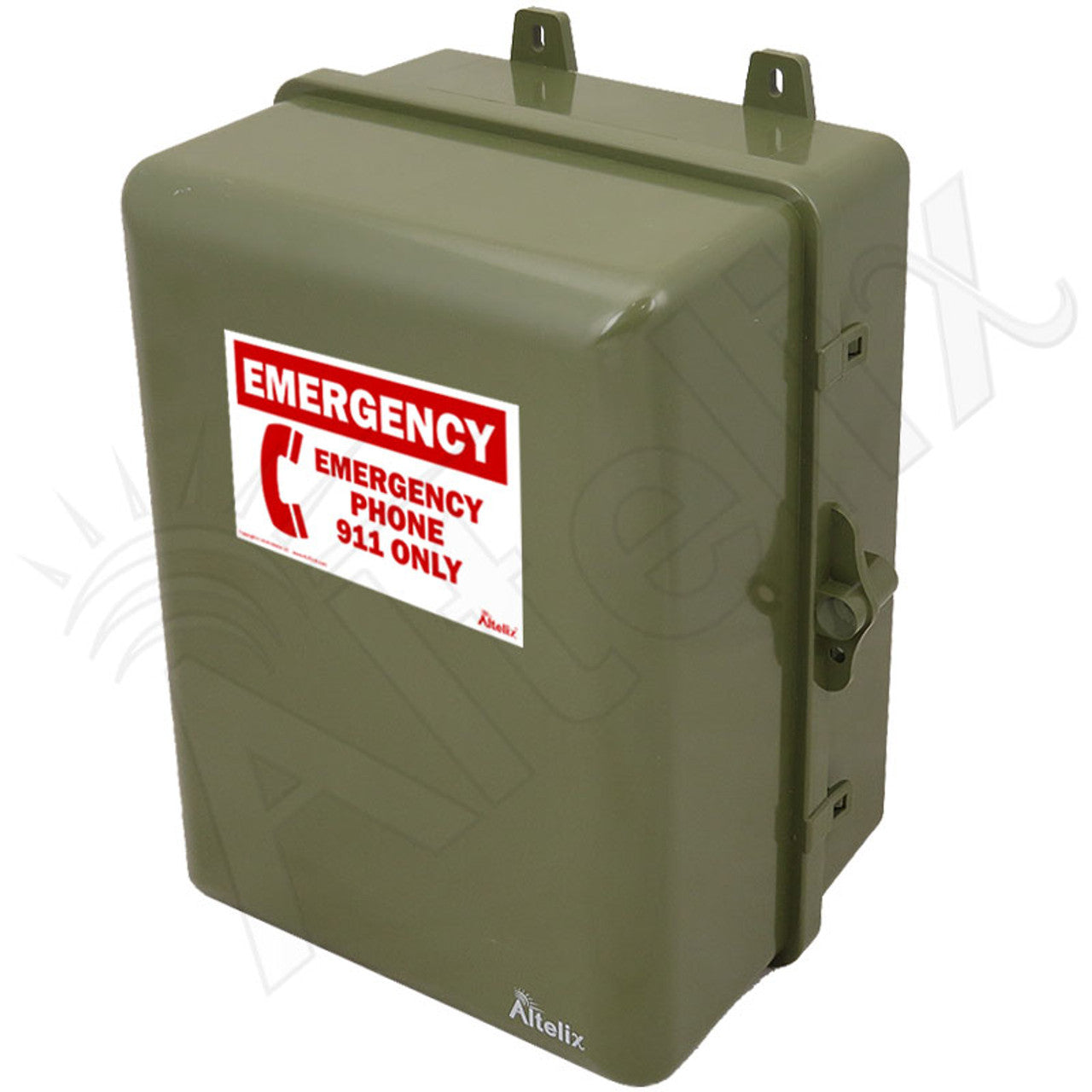Altelix 12x9x7 IP66 NEMA 4X Outdoor Weatherproof Emergency Phone Call Box with Emergency Phone Label