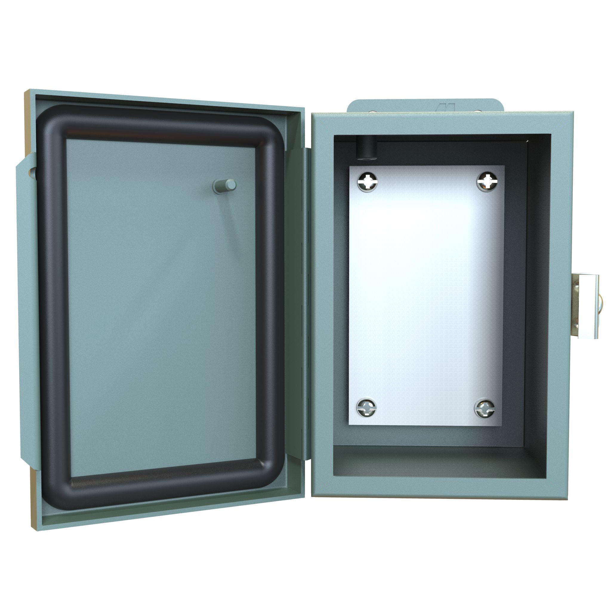 1414 PH Series Painted Mild Steel Enclosures with Continuously Hinged Clamped Cover     Includes Inner Mounting Panel