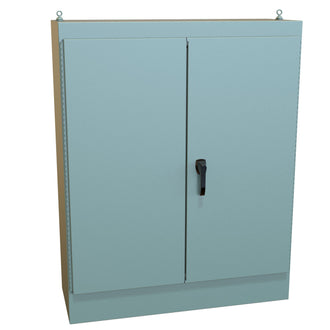Type 12 Mild Steel Two Door Freestanding Enclosure 1418 TD FS Series Continuous Hinge Door with Handle