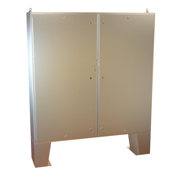 Type 4X Stainless Steel Two Door Floormount Enclosure¬†1422 N4 QT 316 SS (NON-STOCKING ITEM - LEAD TIME VARIES)