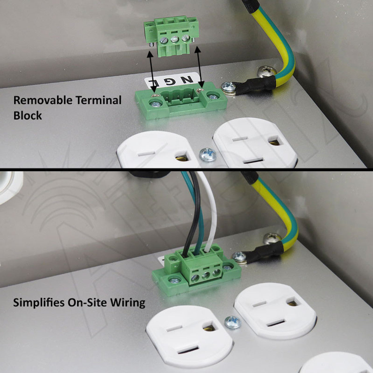 Altelix Fiberglass Weatherproof Vented NEMA Enclosure with Aluminum Mounting Plate, 120V Outlets