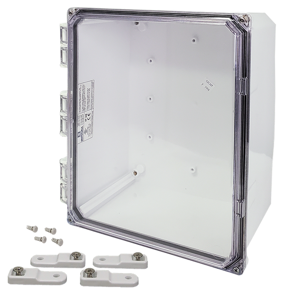 Integra - Premium Series | Polycarbonate | Hinged Cover | Clear | Mounting Feet | White