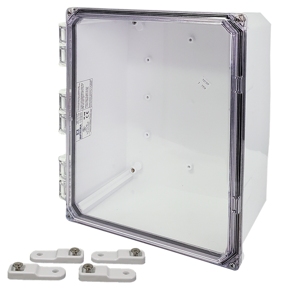 Integra - Premium Line | Polycarbonate | Hinged Cover | Clear | Mounting Feet | 6P | White