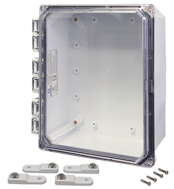 Integra - Premium Line | Polycarbonate | Hinged Cover | Clear | Mounting Feet | 6P | White