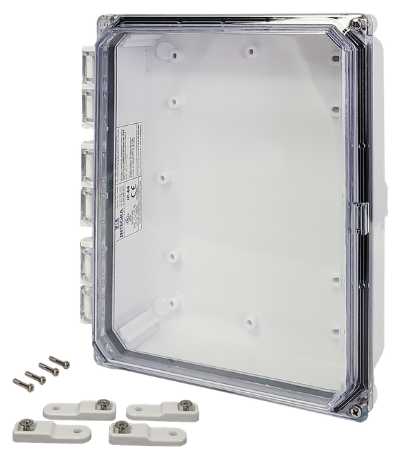 Integra - Premium Line | Polycarbonate | Hinged Cover | Clear | Mounting Feet | 6P | White