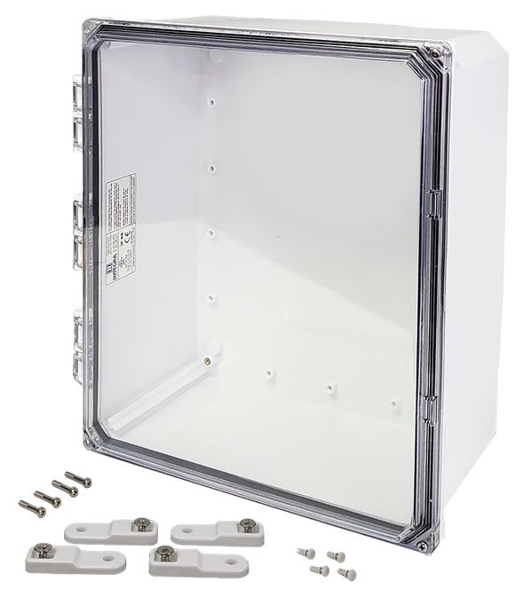 Integra - Premium Series | Polycarbonate | Hinged Cover | Clear | Mounting Feet | White
