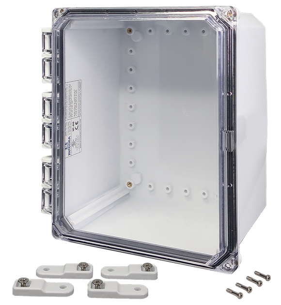 Integra - Premium Line | Polycarbonate | Hinged Cover | Clear | Mounting Feet | 6P | White