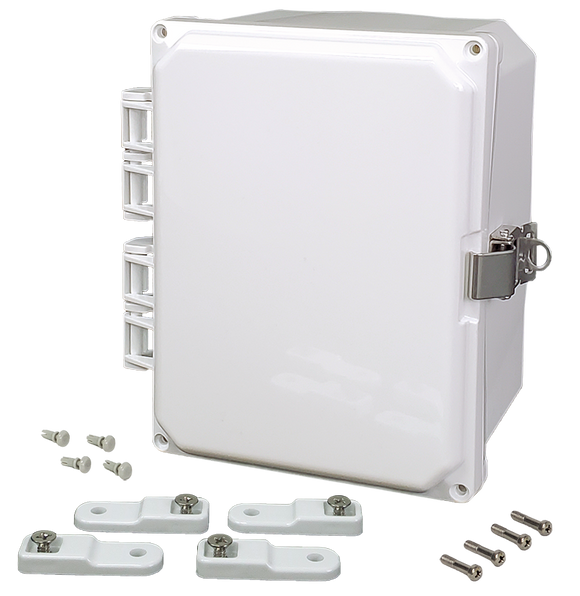 Integra - Premium Line | Polycarbonate | Hinged Cover | Opaque | Stainless Steel Locking Latch | Mounting Feet | White